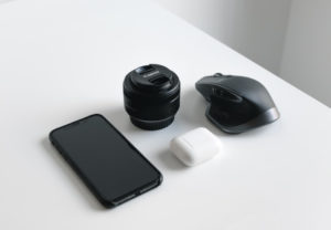 Electronics on a table.